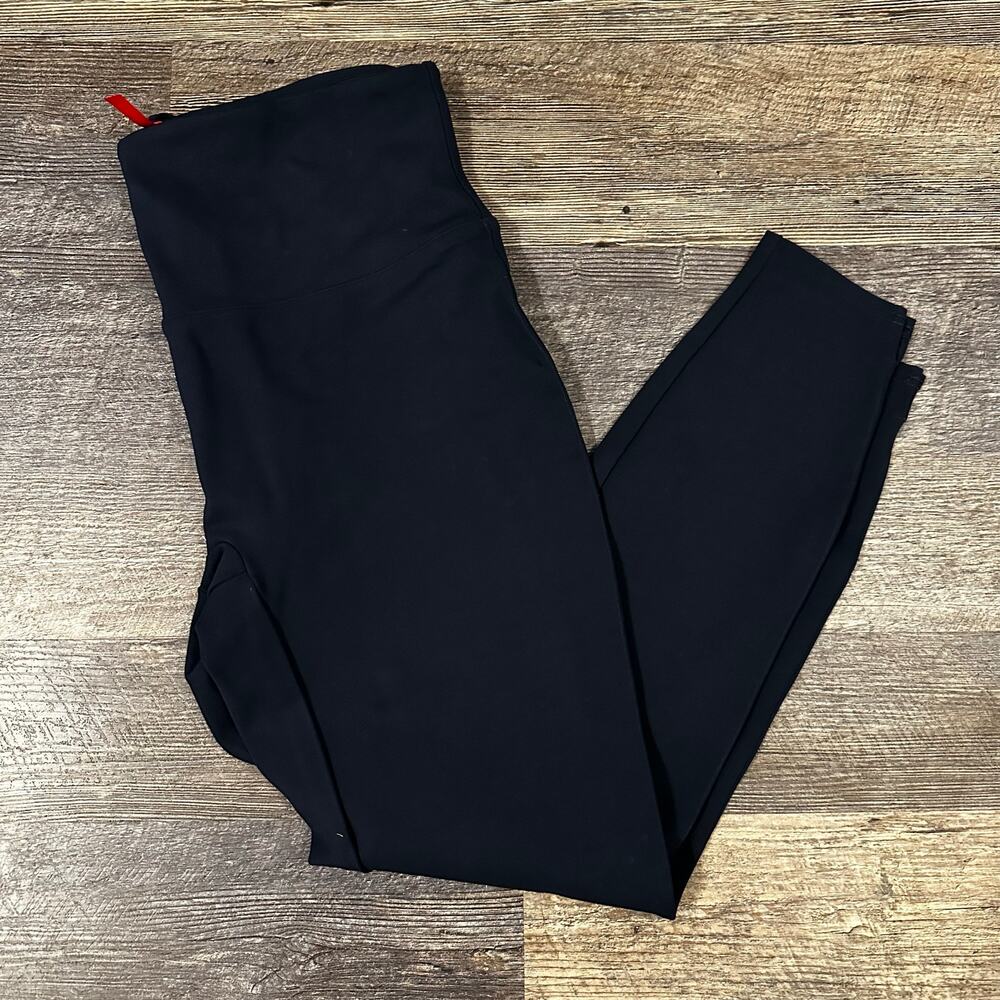 Spanx Womens Navy Blue Solid High Rise Elastic Waist Ankle Leggings Size Large - Picture 3 of 4